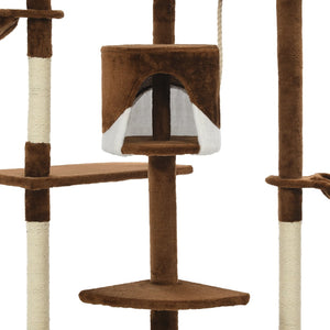vidaXL Arbre à chat avec poteaux en sisal 203 cm Marron et blanc