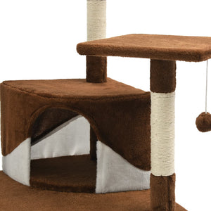 vidaXL Arbre à chat avec poteaux en sisal 203 cm Marron et blanc