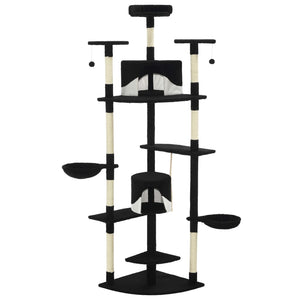 Katzen-Kratzbaum mit Sisal-Kratzsäulen 203 cm Schwarz und Weiß