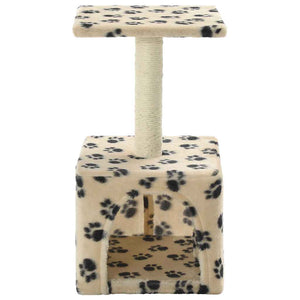 Katzen-Kratzbaum Sisal 55 cm Beige Pfoten-Aufdruck