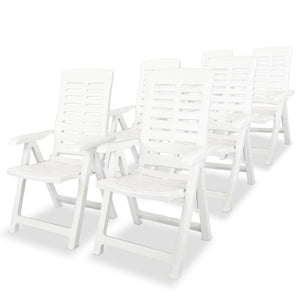 vidaXL Chaises longues de jardin 6 pcs Plastique Blanc