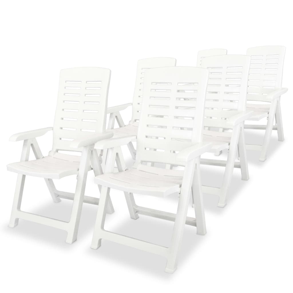 vidaXL Chaises longues de jardin 6 pcs Plastique Blanc