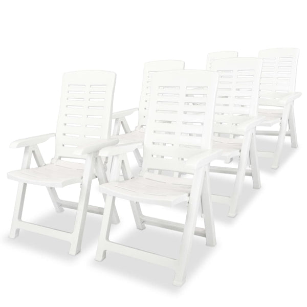 vidaXL Chaises longues de jardin 6 pcs Plastique Blanc
