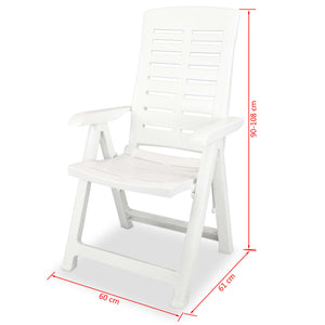 vidaXL Chaises longues de jardin 6 pcs Plastique Blanc