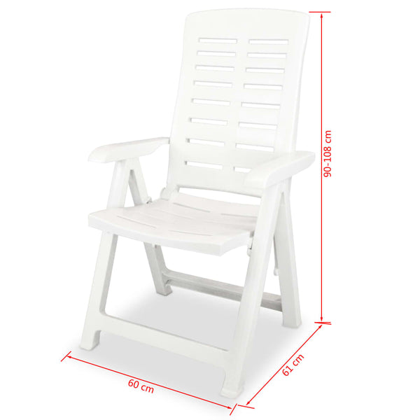 vidaXL Chaises longues de jardin 6 pcs Plastique Blanc