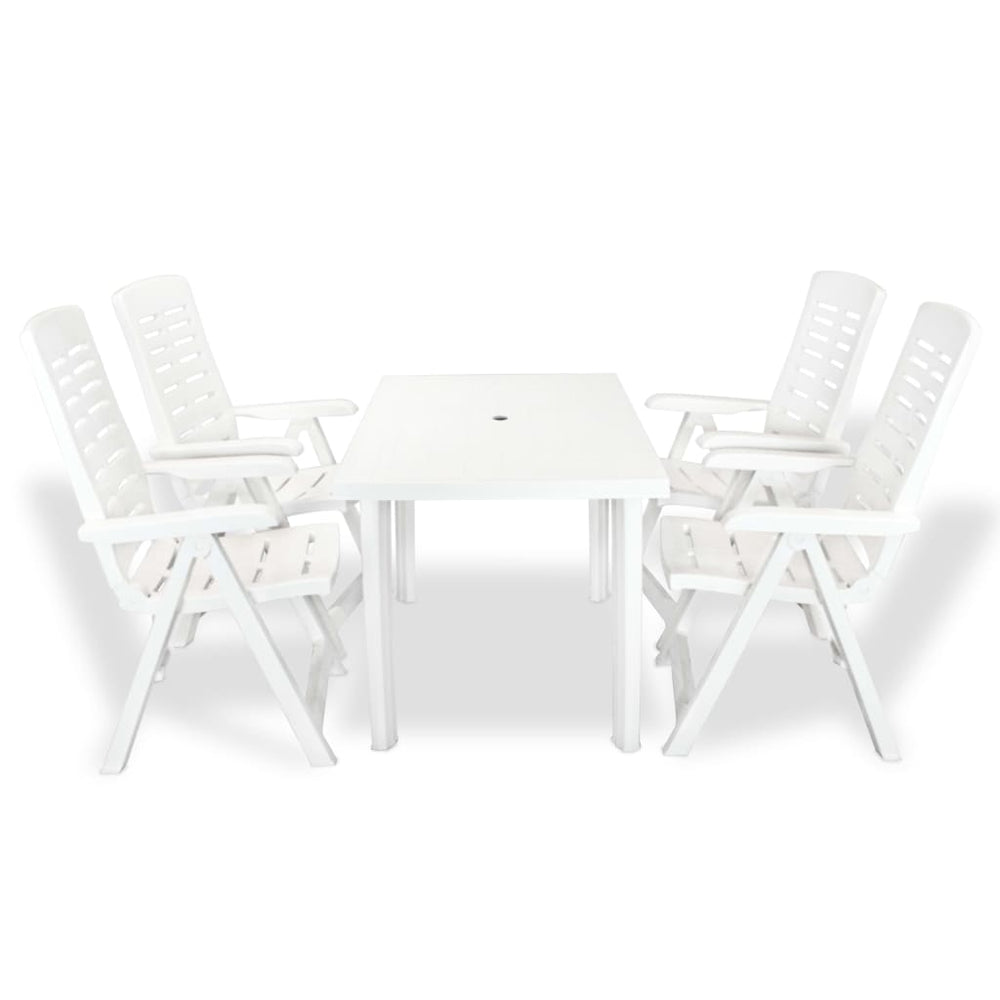 vidaXL Ensemble de salle à manger de jardin 5 pièces plastique blanc