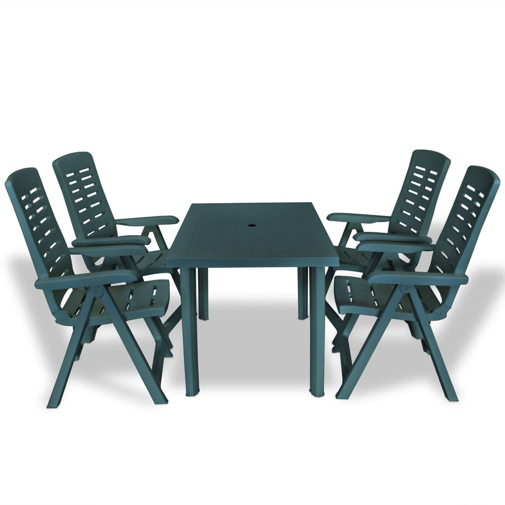 vidaXL Ensemble de salle à manger de jardin 5 pcs Plastique Vert