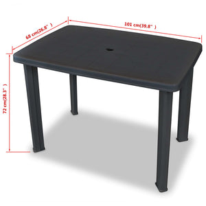 3-tlg. Bistro-Set Kunststoff Anthrazit