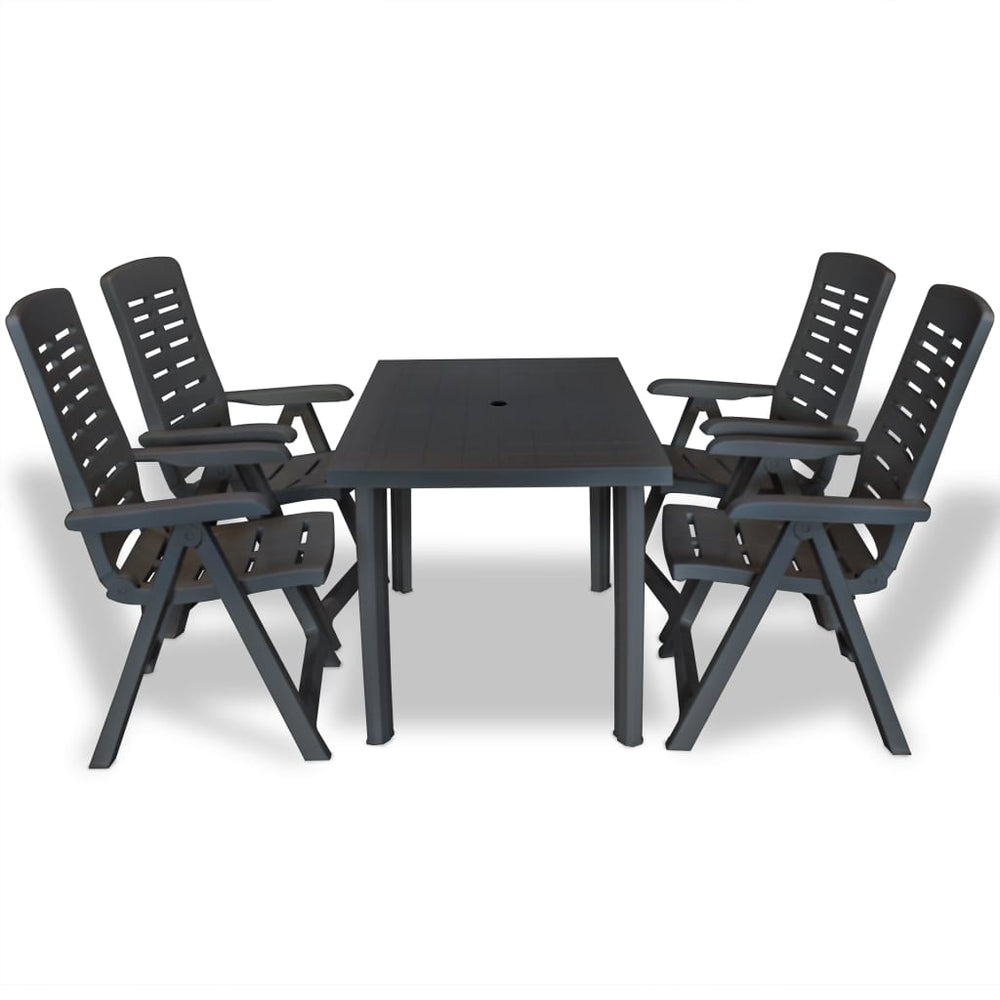 vidaXL Salle à manger de jardin 5 pcs Plastique Anthracite