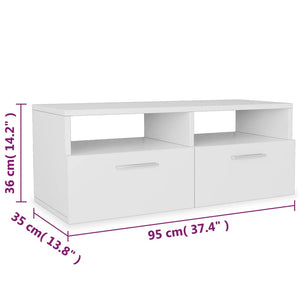2 Stk. TV-Schränke Holzwerkstoff 95x35x36 cm Weiß