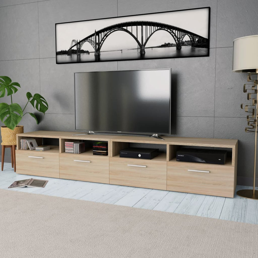 vidaXL 2 pcs Meubles TV Aggloméré 95x35x36 cm Chêne