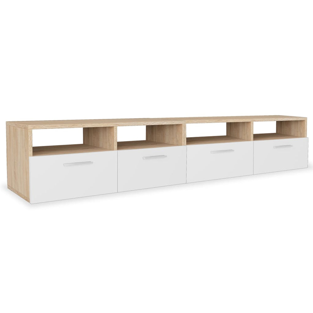 vidaXL 2 Meubles TV Aggloméré 95x35x36 cm Chêne et Blanc