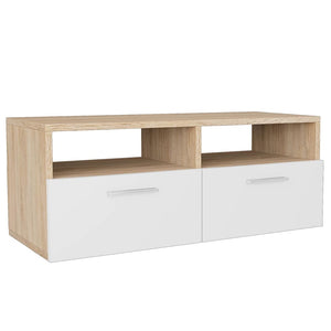 2 Stk. TV-Schränke Holzwerkstoff 95x35x36 cm Eiche und Weiß