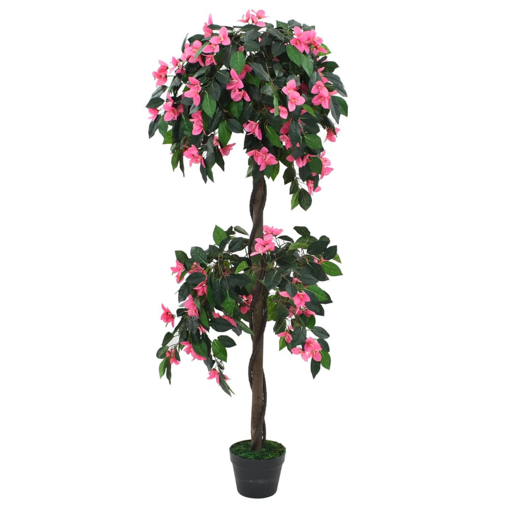 vidaXL Rhododendron artificiel avec pot 155 cm Vert et rose