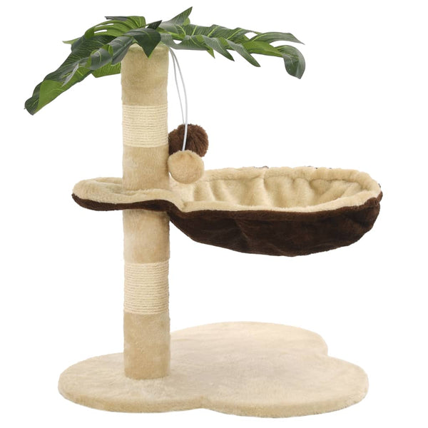 vidaXL Arbre à chat avec poteau à griffer en sisal 50 cm Beige et marron