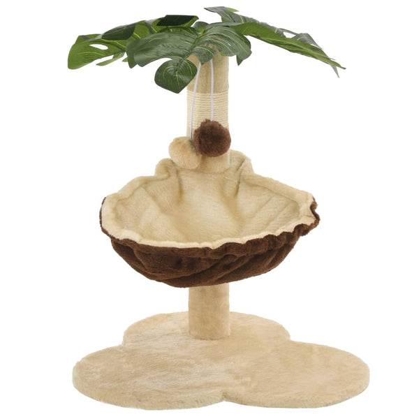vidaXL Arbre à chat avec poteau à griffer en sisal 50 cm Beige et marron