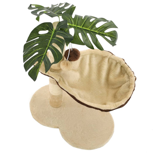 vidaXL Arbre à chat avec poteau à griffer en sisal 50 cm Beige et marron