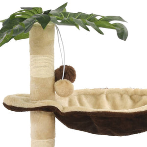 vidaXL Arbre à chat avec poteau à griffer en sisal 50 cm Beige et marron