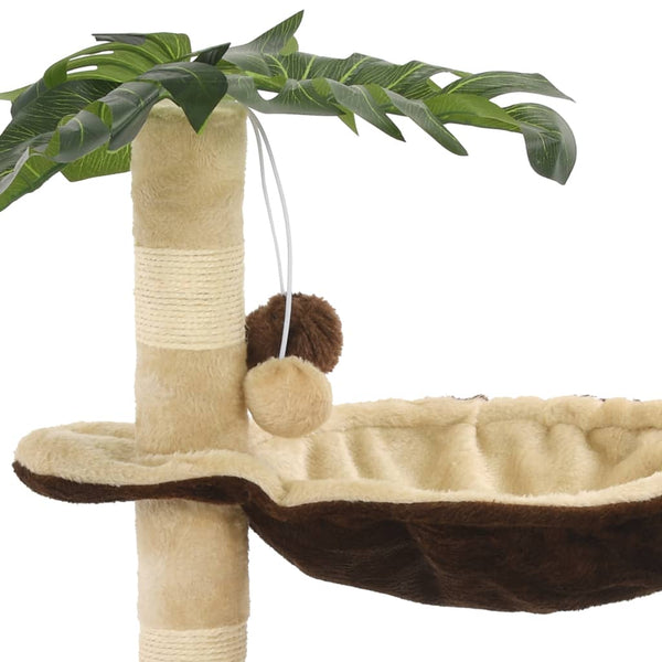 vidaXL Arbre à chat avec poteau à griffer en sisal 50 cm Beige et marron