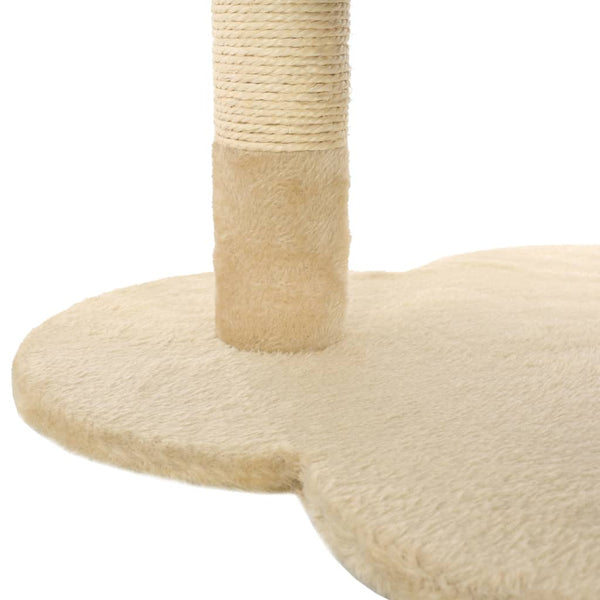 vidaXL Arbre à chat avec poteau à griffer en sisal 50 cm Beige et marron