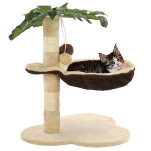 vidaXL Arbre à chat avec poteau à griffer en sisal 50 cm Beige et marron