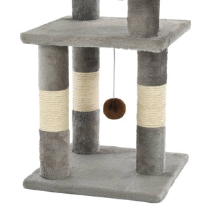 Katzen-Kratzbaum mit Sisal-Kratzsäulen 65 cm Grau
