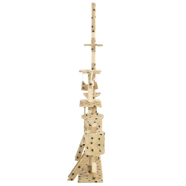 vidaXL Arbre à chat sisal 230 - 250 cm Motif patte beige