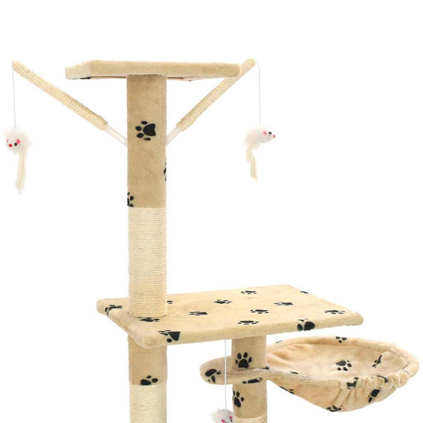 vidaXL Arbre à chat sisal 230 - 250 cm Motif patte beige