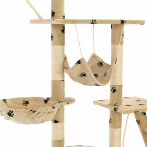 vidaXL Arbre à chat sisal 230 - 250 cm Motif patte beige