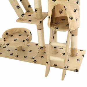 vidaXL Arbre à chat sisal 230 - 250 cm Motif patte beige