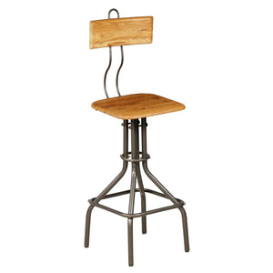 Barhocker 2 Stk. Altholz Teak