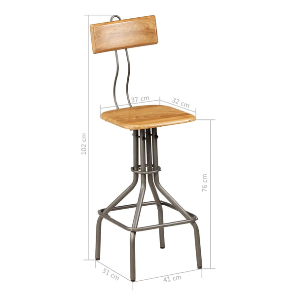 Bar-Set 3-tlg. Recyceltes Massivholz Teak