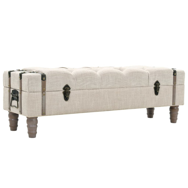 vidaXL Banc de rangement en bois massif et acier 111 x 34 x 37 cm