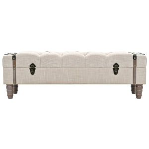 vidaXL Banc de rangement en bois massif et acier 111 x 34 x 37 cm