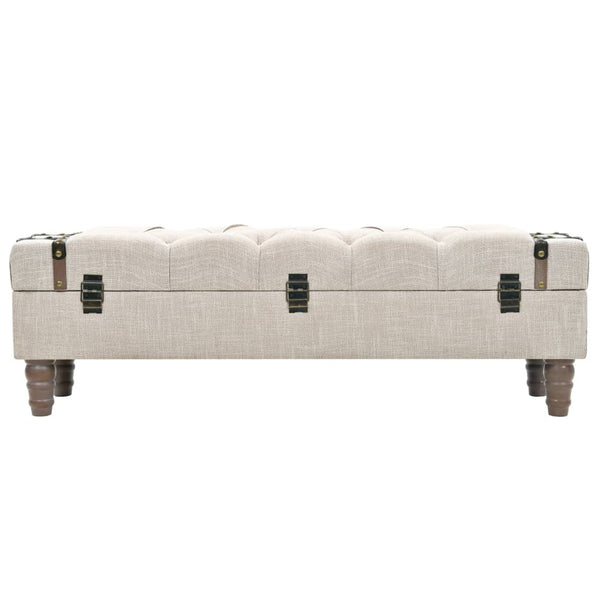 vidaXL Banc de rangement en bois massif et acier 111 x 34 x 37 cm