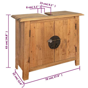 Badezimmer-Unterschrank Massivholz Kiefer 70x32x63 cm
