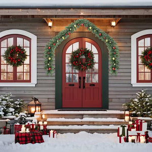 Weihnachtsgirlande mit Kugeln und LED-Leuchten 5 m