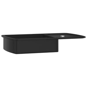 vidaXL Granite Sink Single Bowl Black