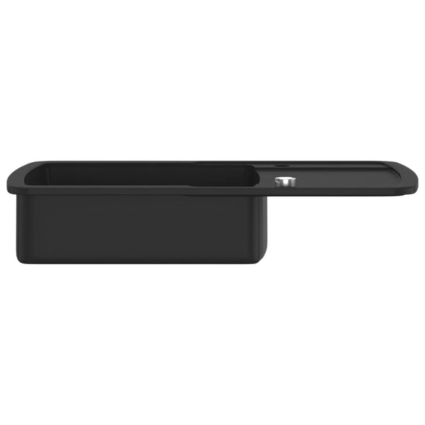 vidaXL Granite Sink Single Bowl Black