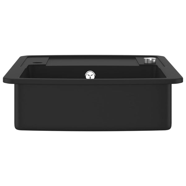 vidaXL Granite Sink Single Bowl Black