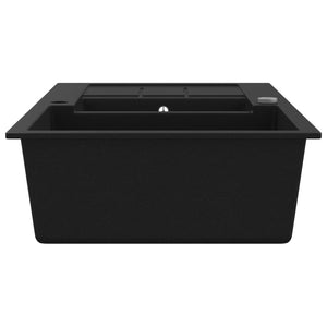 Granitspüle Doppelbecken Schwarz
