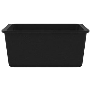Granitspüle Einzelbecken Schwarz