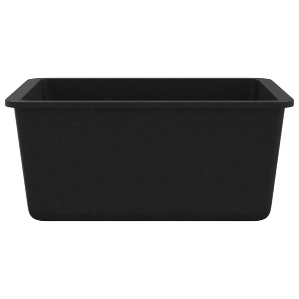 Granitspüle Einzelbecken Schwarz