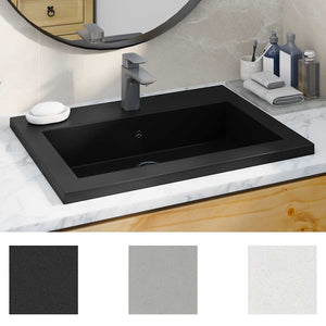 Granitbecken 600×450×120 mm Schwarz