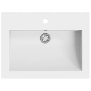 vidaXL Lavabo en granit 600×450×120 mm blanc