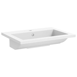 vidaXL Lavabo en granit 600×450×120 mm blanc