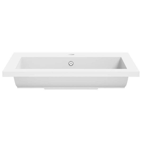 vidaXL Lavabo en granit 600×450×120 mm blanc