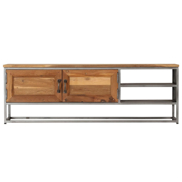 vidaXL Meuble TV en teck recyclé et acier 120x30x40 cm