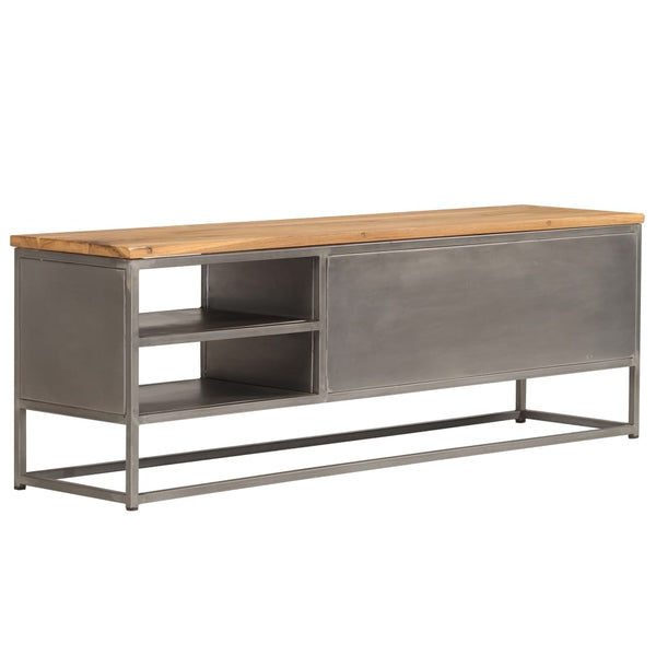 vidaXL Meuble TV en teck recyclé et acier 120x30x40 cm