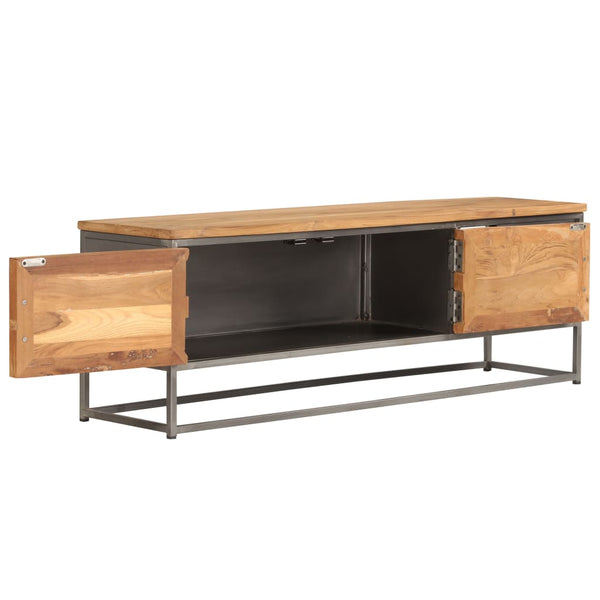 vidaXL Meuble TV en teck recyclé et acier 120x30x40 cm